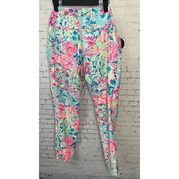 Lilly Pulitzer Womens Pants Size 4 Serene Blue Gypsea Floral Alina Slim N - Picture 5 of 12